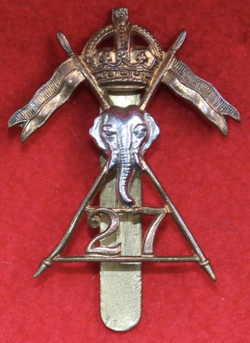 27th Lancers Cap Badge
