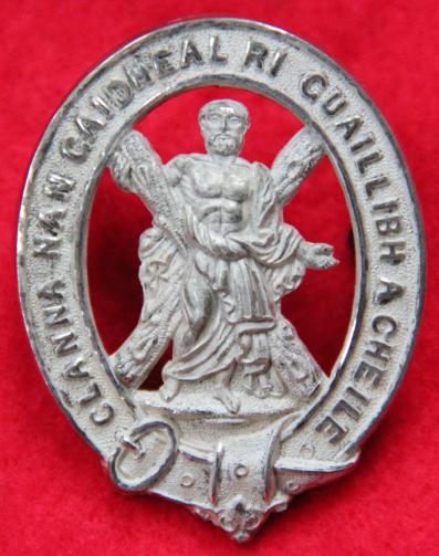 105th Lanarkshire RV Officer's Glengarry Badge