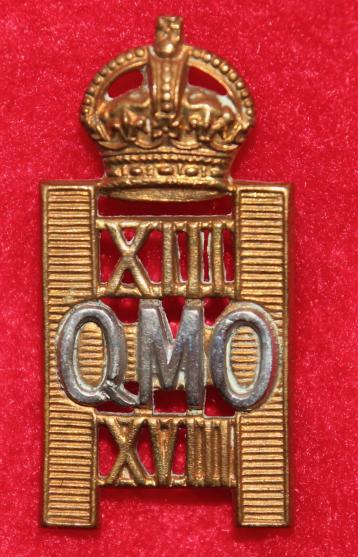 13th/18th Hussars Collar Badge