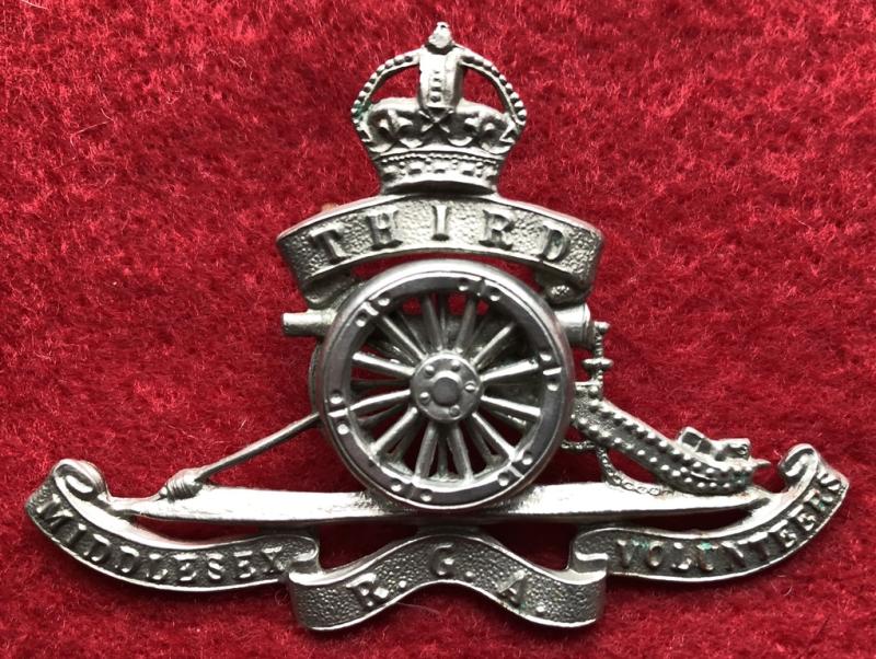 3rd Middlesex RGA Vols Cap Badge