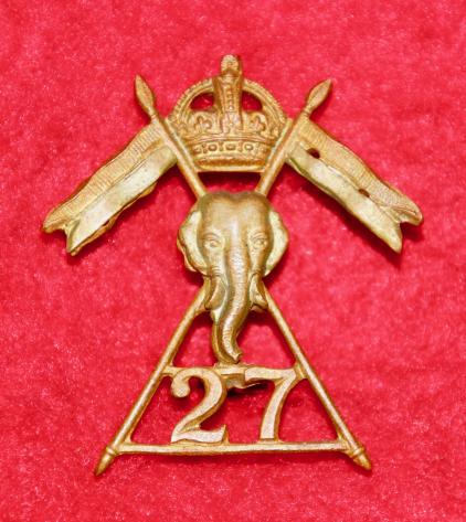 27th Lancers Collar Badge