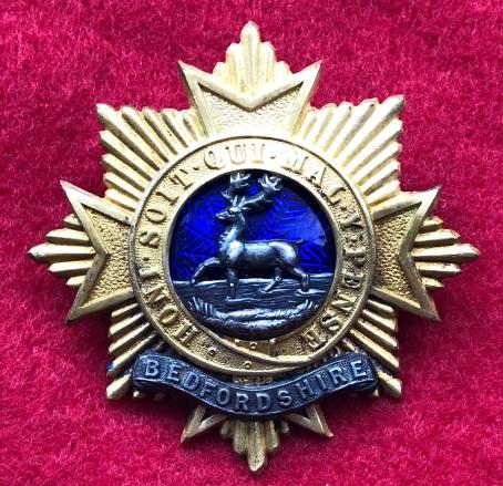 Bedfordshire Regt Officer's Forage Cap Badge