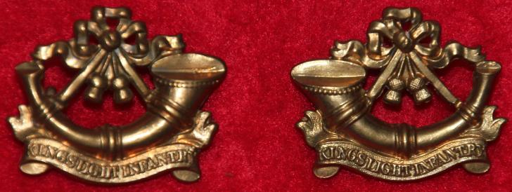 King's Light Infantry Collar Badges