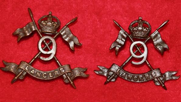 9th Lancers OSD Collar Badges