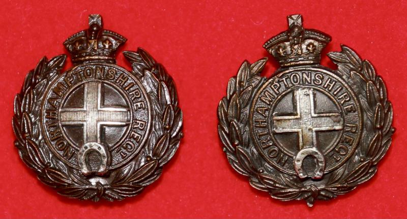 Victorian Northants Regt OSD Collar Badges