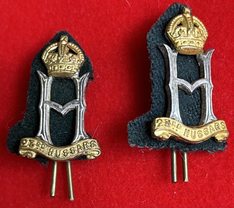 23rd Hussars Officer's Collar Badges