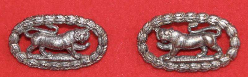 Leicestershire Regt TA Officer's Collar Badges