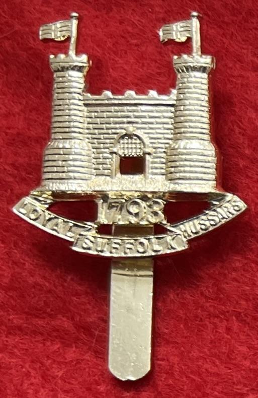 Anodised Loyal Suffolk Hussars Beret Badge