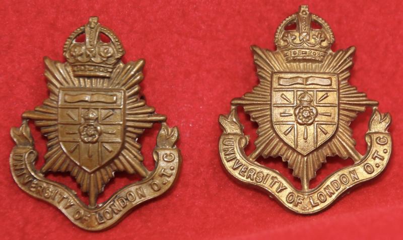 London University OTC Collar Badges