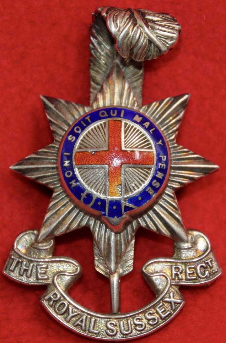 R Sussex Regt Officer's Cap Badge