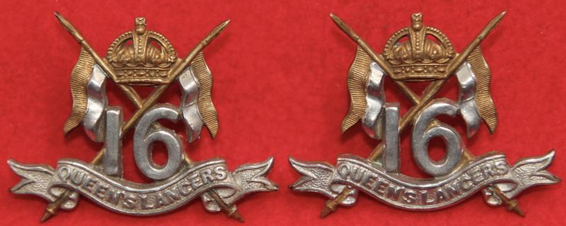 16th Queen's Lancers Collar Badges