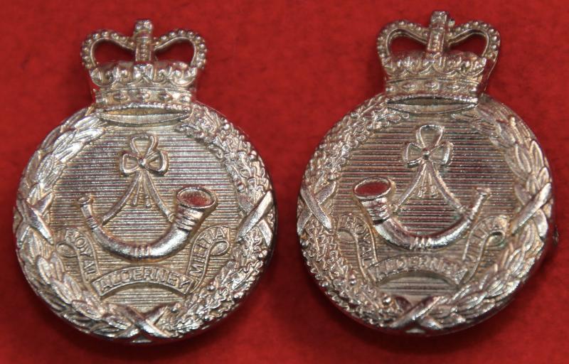 R Alderney Militia Collar Badges