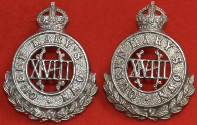 18th Hussars Collar Badges