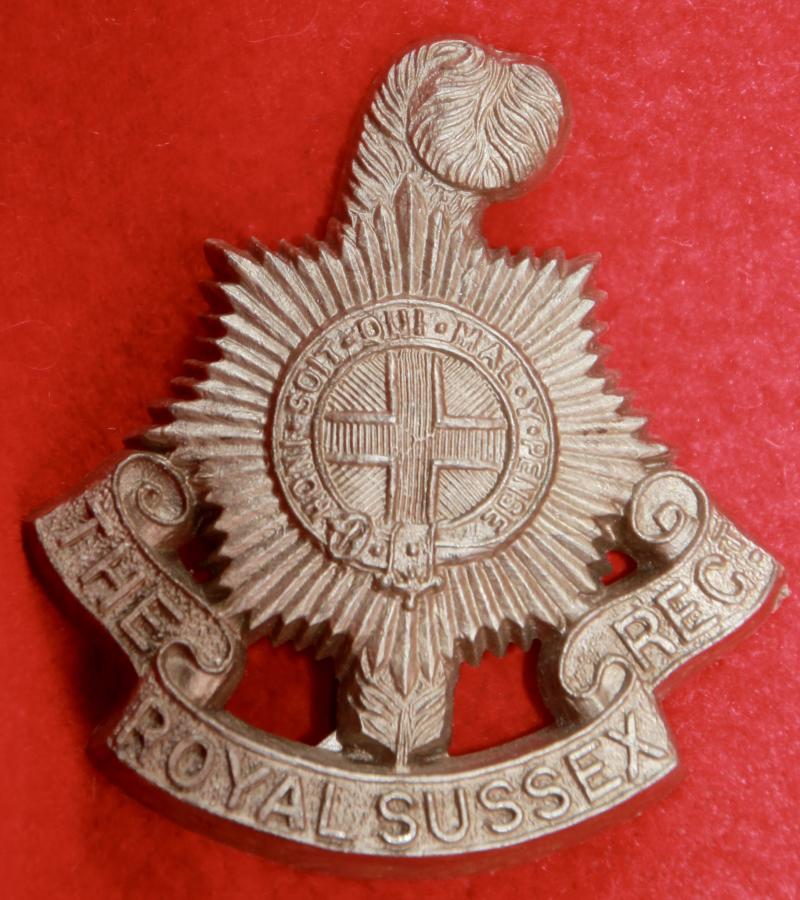 R Sussex Plastic Cap Badge