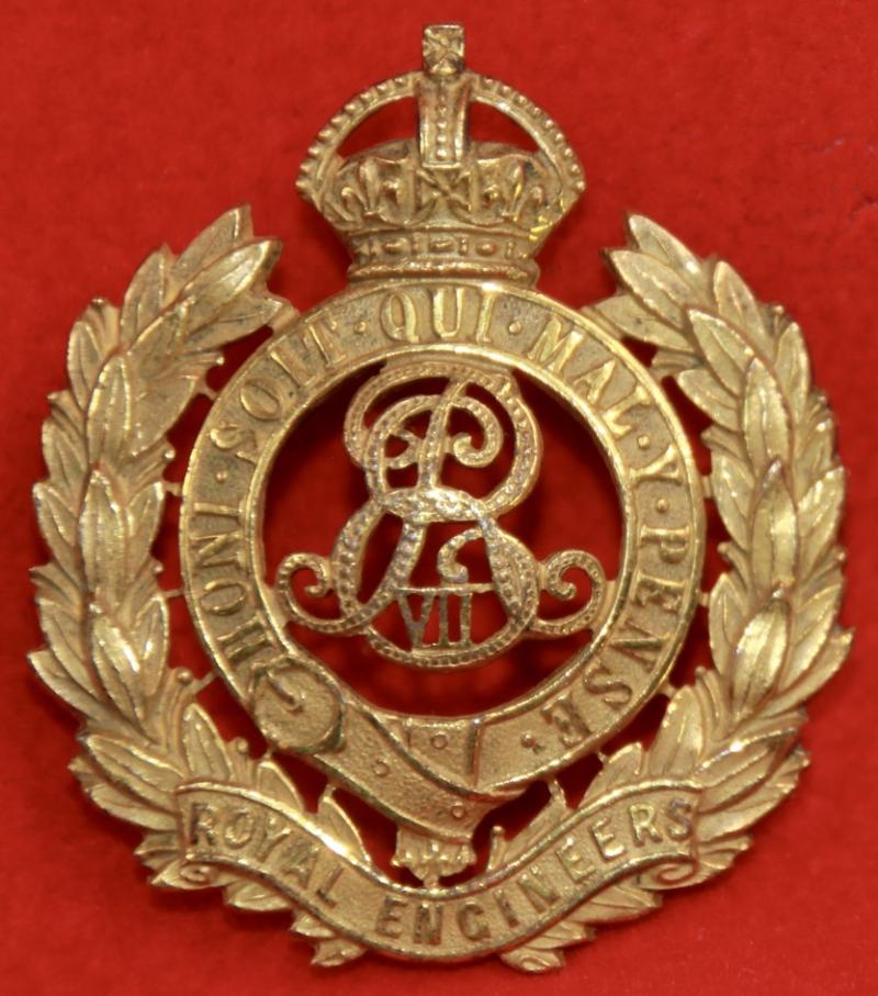 RE Ed7th Officer's Cap Badge