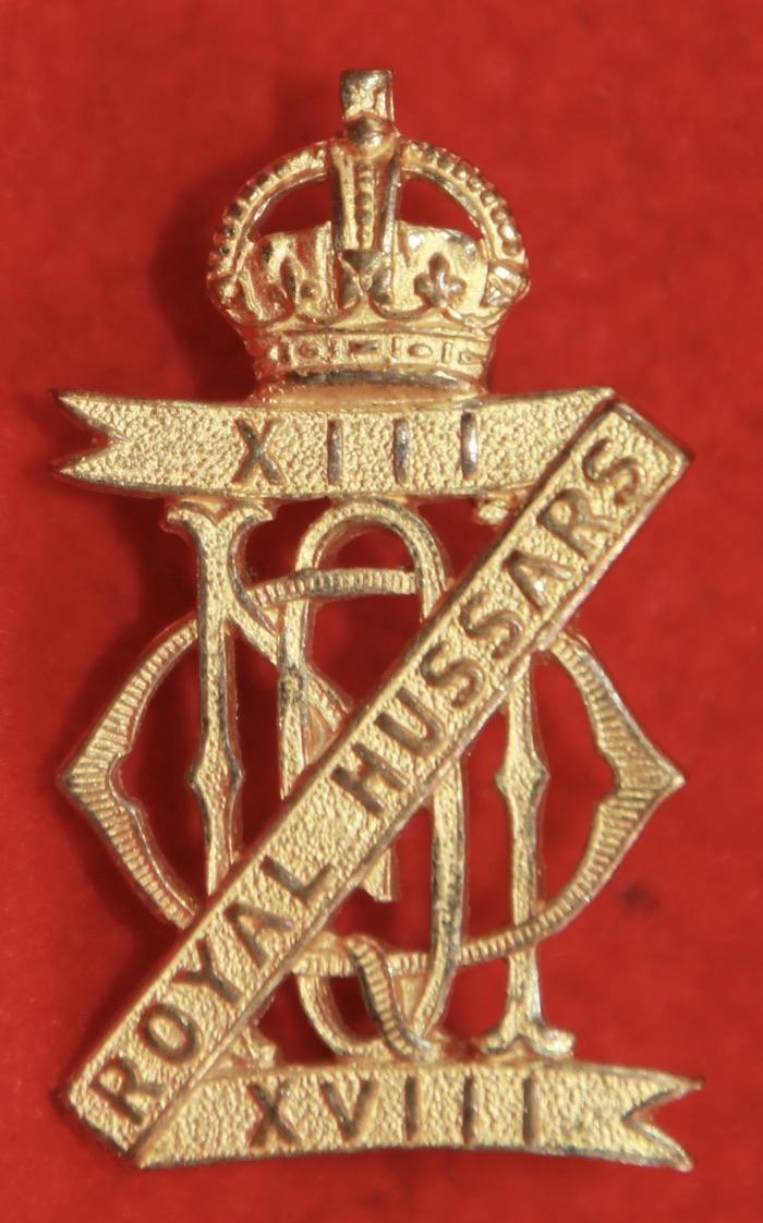 13th/18th Hussars Officer's Cap Badge
