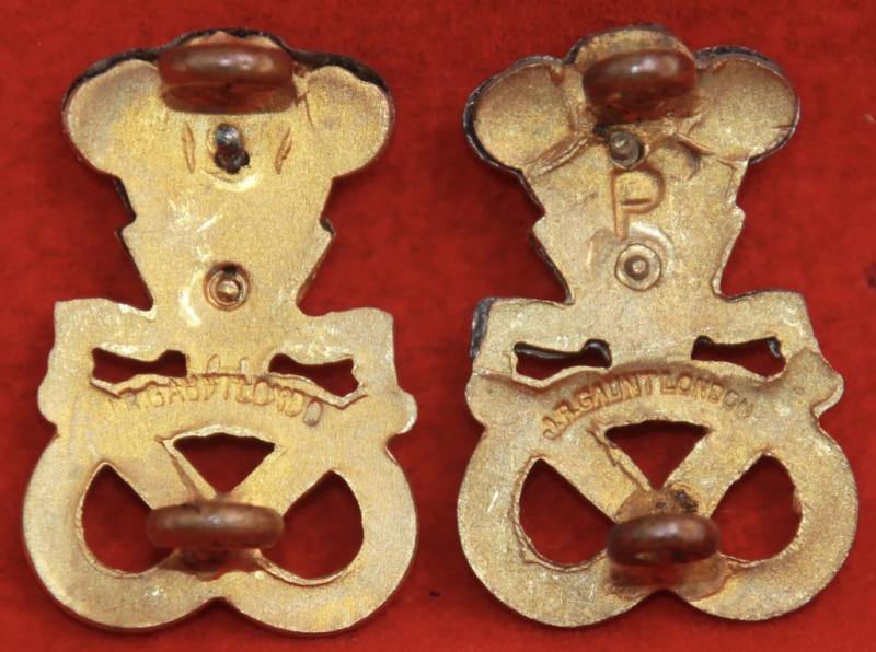 N Staffs Officer's Collar Badges