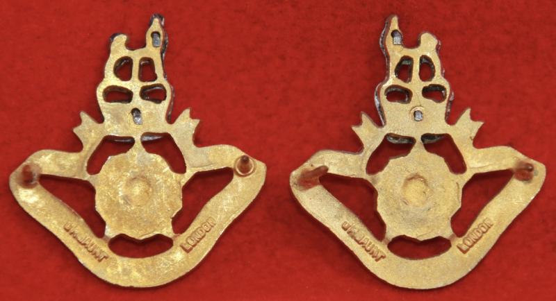 Loyal Regt Officer's Collar Badges