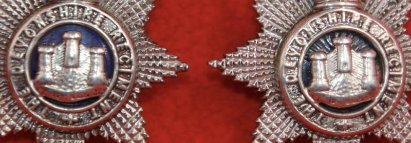 Devon TA Officer's Collar Badges
