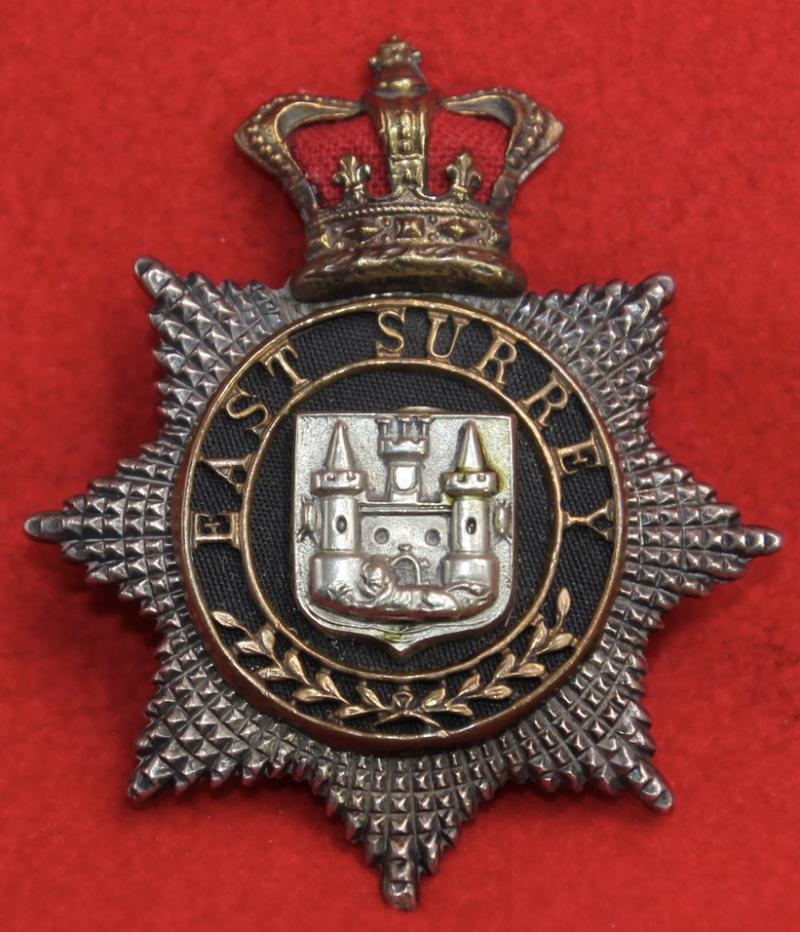 E Surrey Officer's Forage Cap Badge