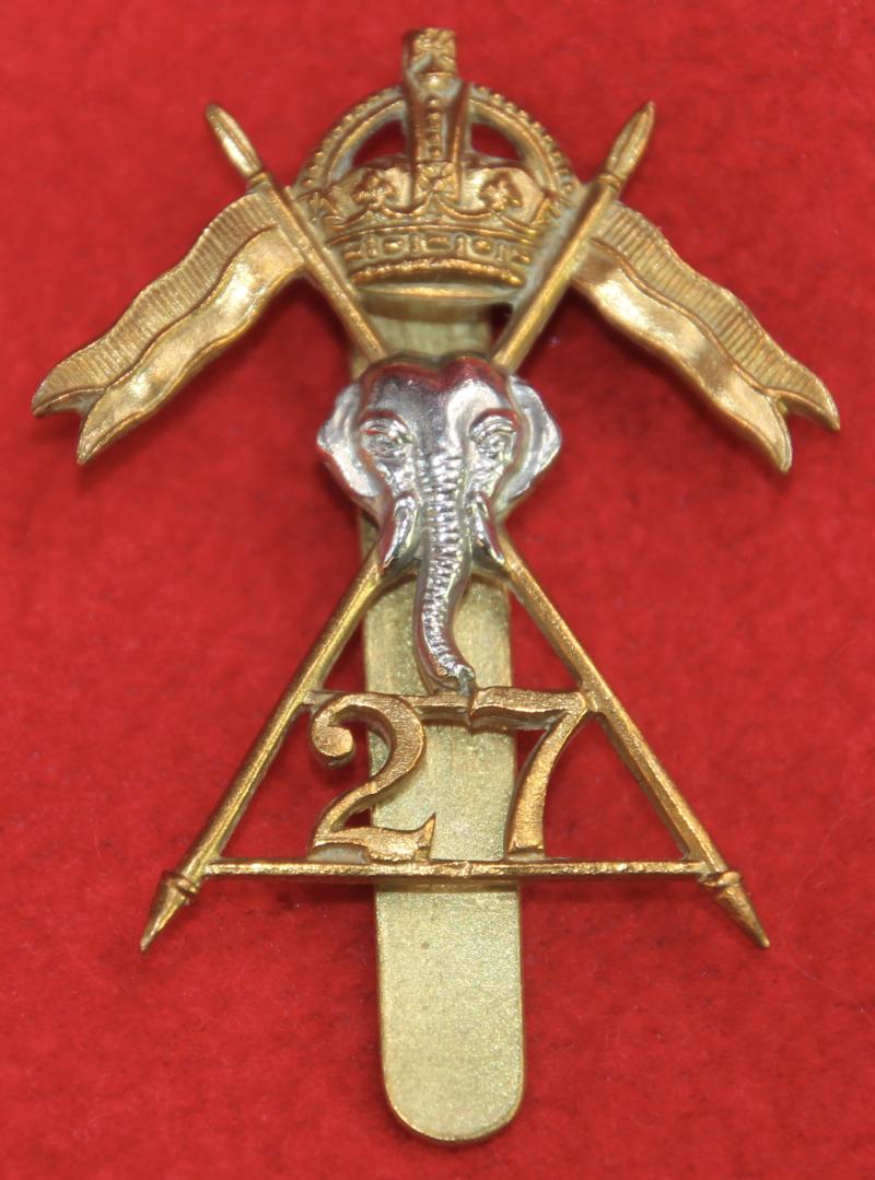27th Lancers Cap Badge