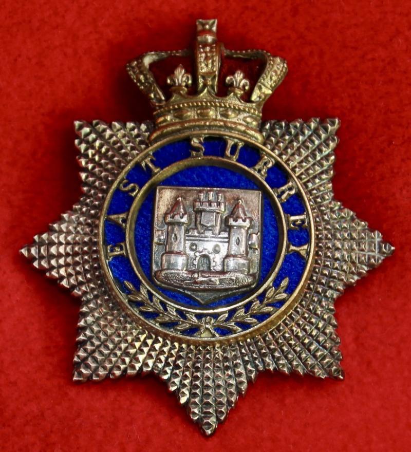 E Surrey Regt Officer's Forage Cap Badge