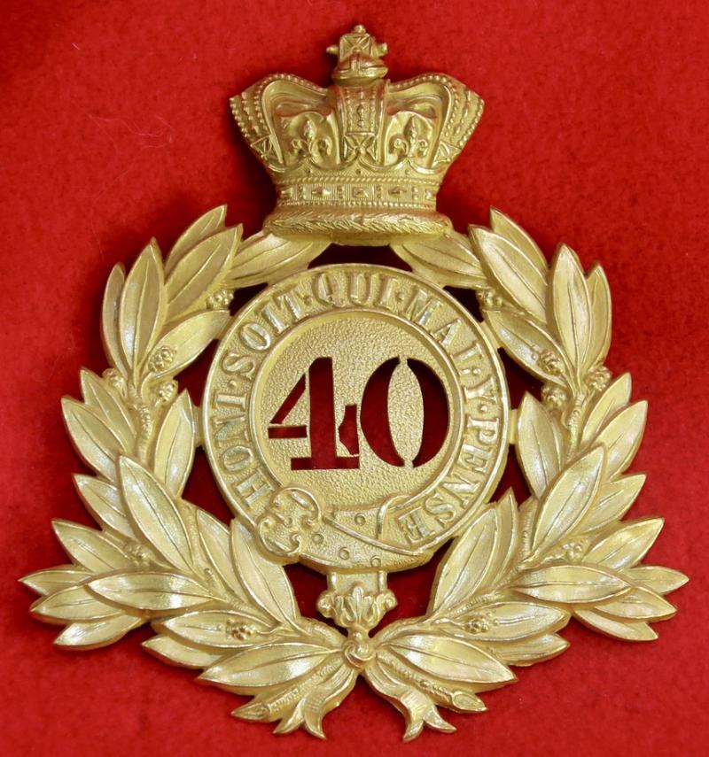 40th Foot Officer's Last Pattern Shako Plate